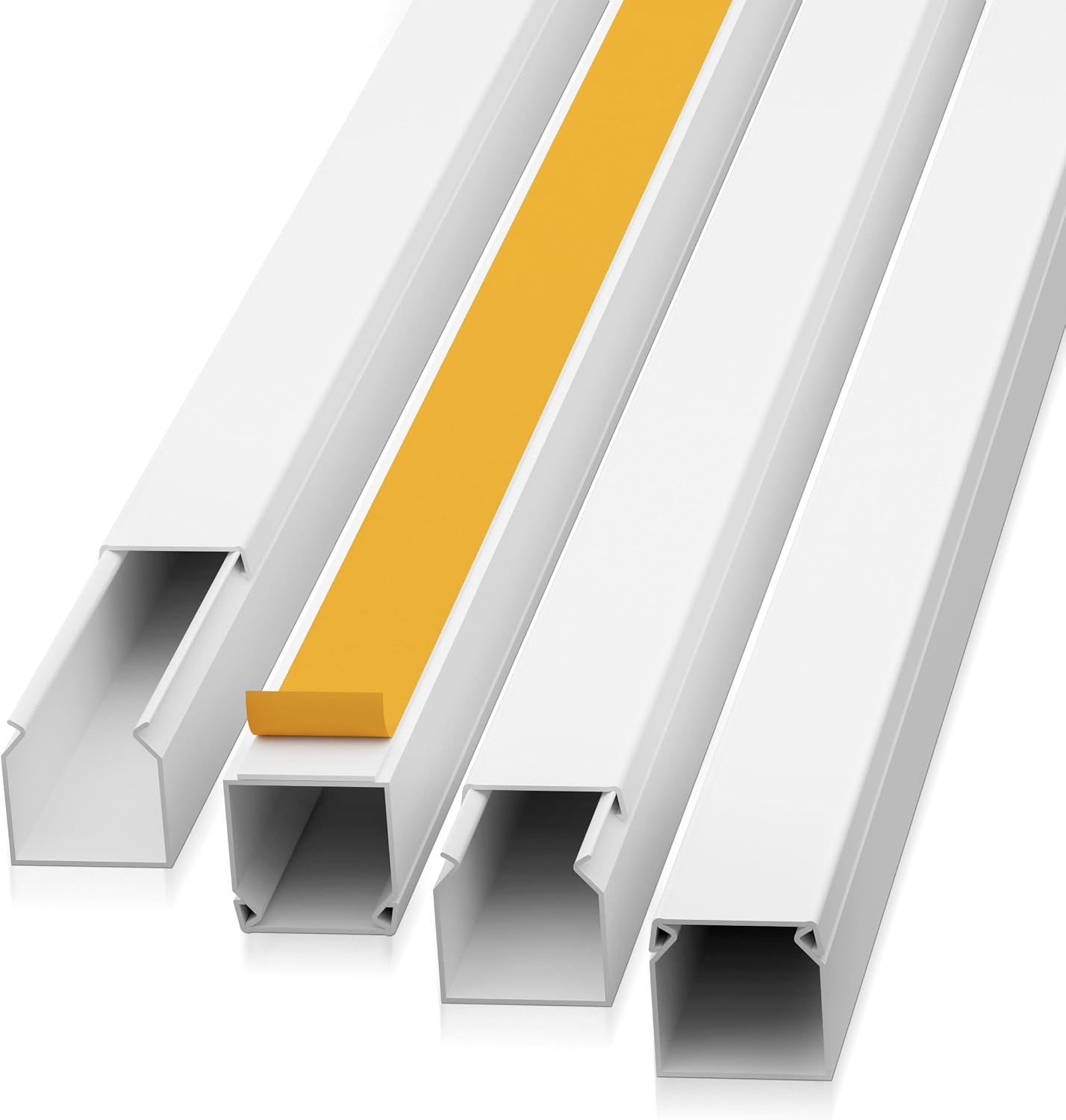 Kabelkanal selbstklebend, 10 × 1 m, 12 × 12 mm, Weiß